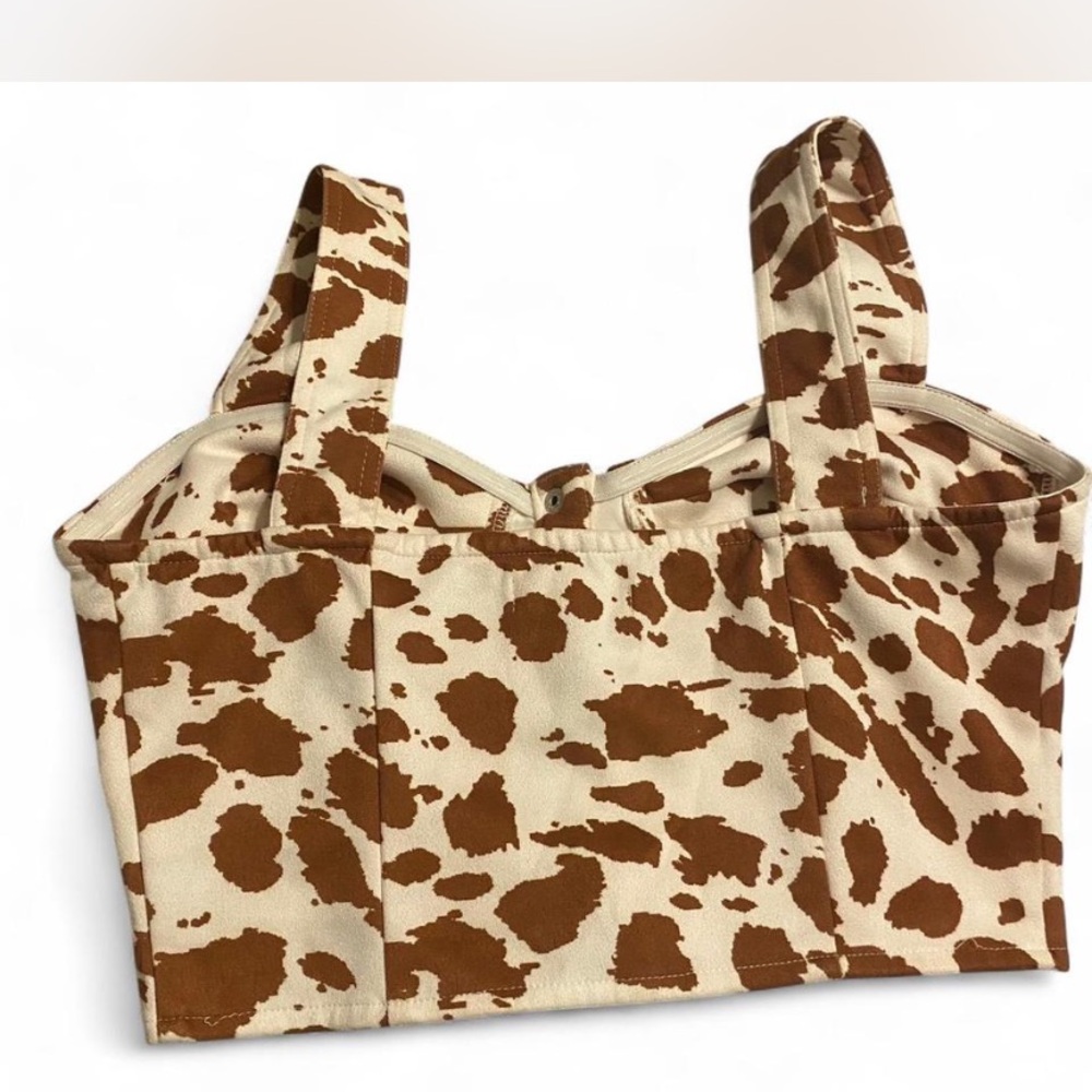 Altar'd State Brown and Cream Patterned Crop Top - Picture 5 of 6